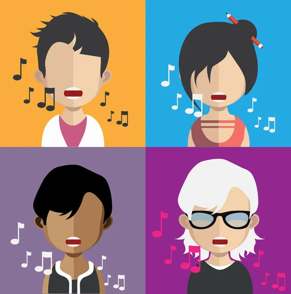 Iconos Avatar (cantantes ) — Vector de stock