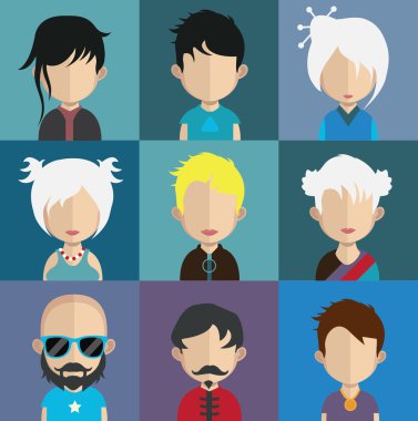 İnsanlar avatar simge kümesi