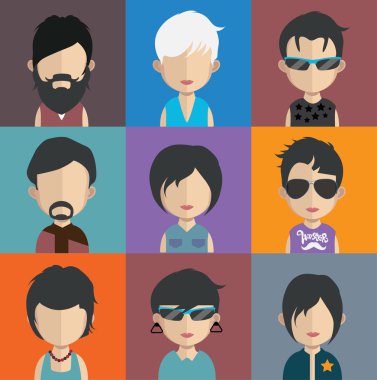 İnsanlar avatar simge kümesi