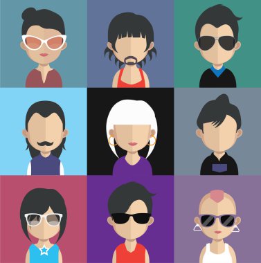 İnsanlar avatar simge kümesi