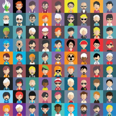 İnsanlar avatar simge kümesi