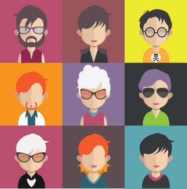 İnsanlar avatar simge kümesi