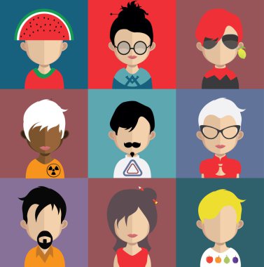 İnsanlar avatar simge kümesi