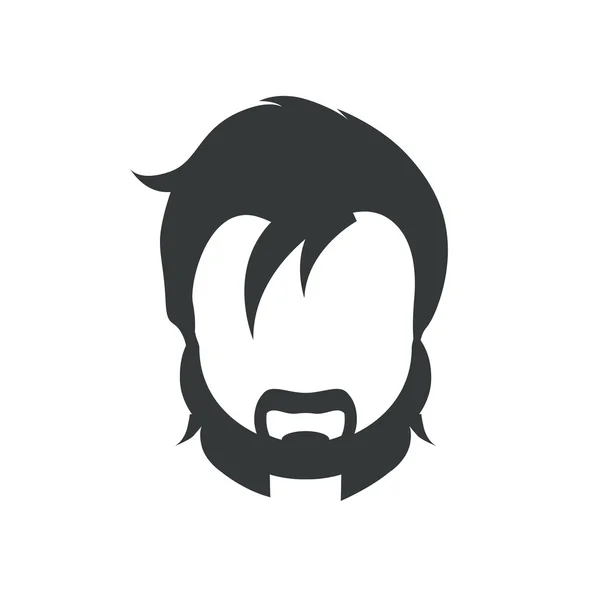 Pelo, barba, bigote icono de estilo — Archivo Imágenes Vectoriales