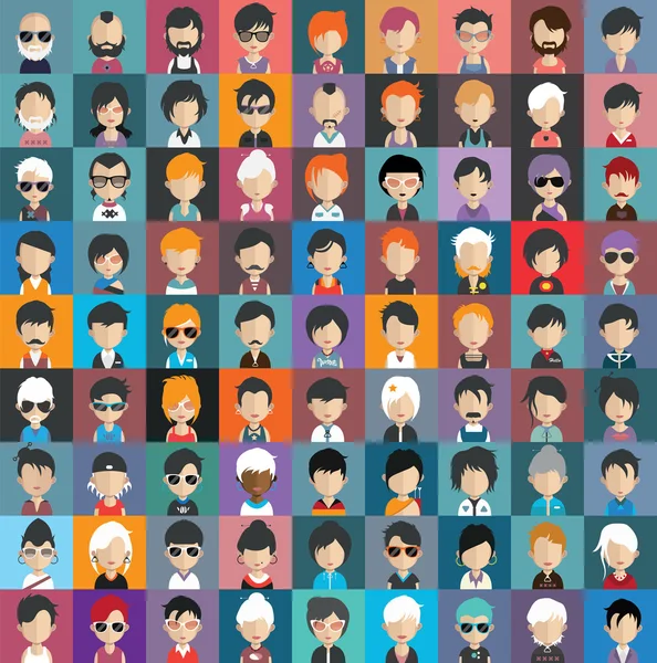 Conjunto de personas avatar iconos — Archivo Imágenes Vectoriales