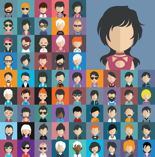 Conjunto de personas avatar iconos — Archivo Imágenes Vectoriales