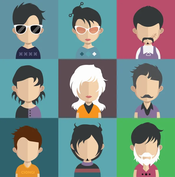 Conjunto de personas avatar iconos — Vector de stock