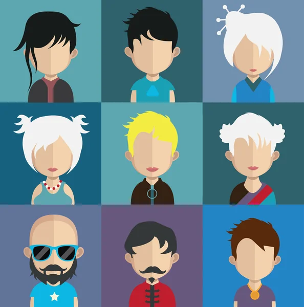 Conjunto de personas avatar iconos — Archivo Imágenes Vectoriales