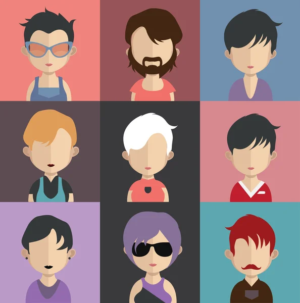 Ensemble de personnes icônes avatar — Image vectorielle