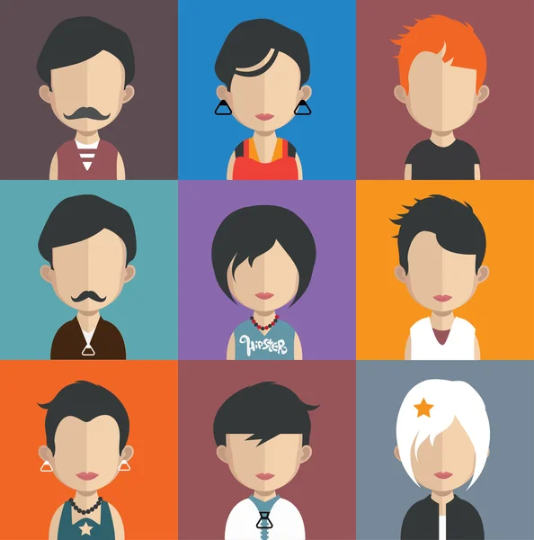 Conjunto de personas avatar iconos — Vector de stock