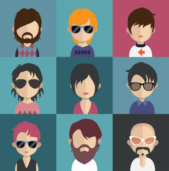 Conjunto de personas avatar iconos — Vector de stock