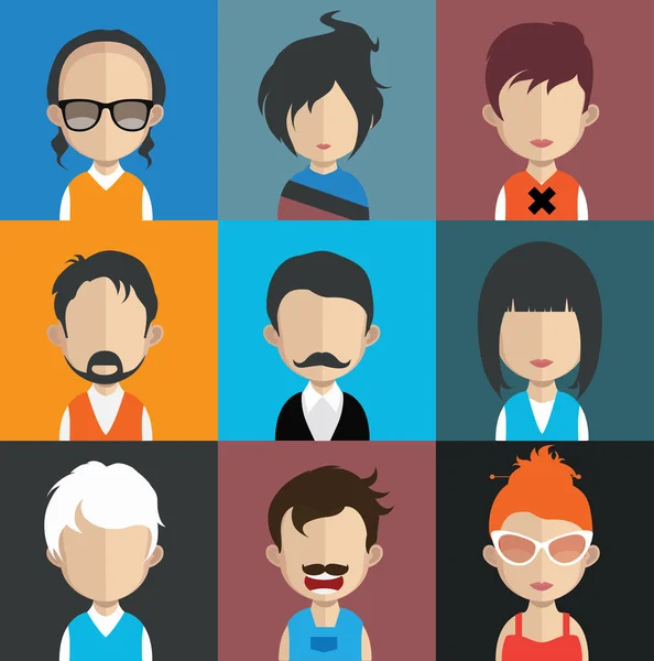 Zestaw ikon avatar ludzi — Wektor stockowy