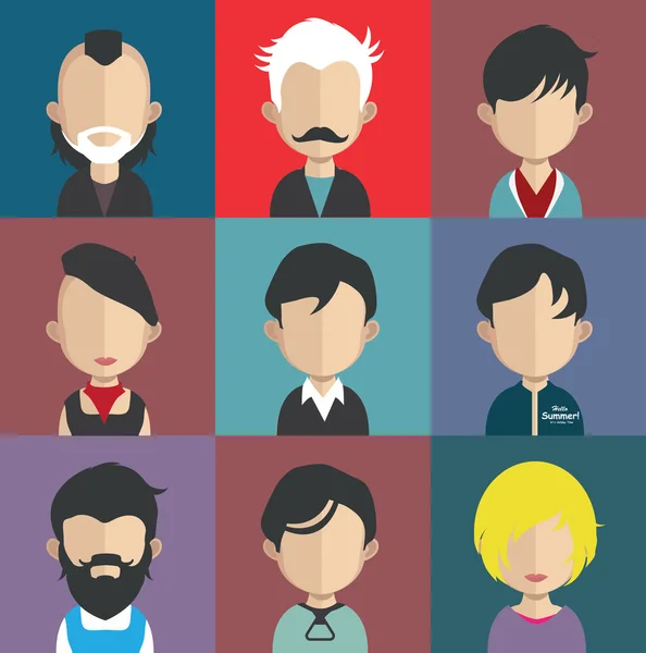 Conjunto de personas avatar iconos — Archivo Imágenes Vectoriales