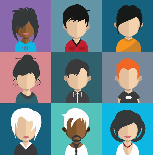 Conjunto de personas avatar iconos — Archivo Imágenes Vectoriales