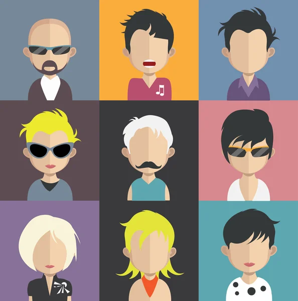 Set van mensen avatar pictogrammen — Stockvector