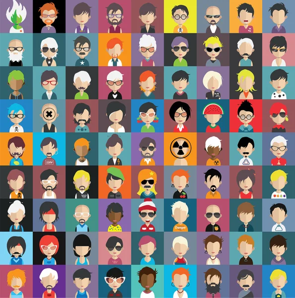 Conjunto de personas avatar iconos — Archivo Imágenes Vectoriales