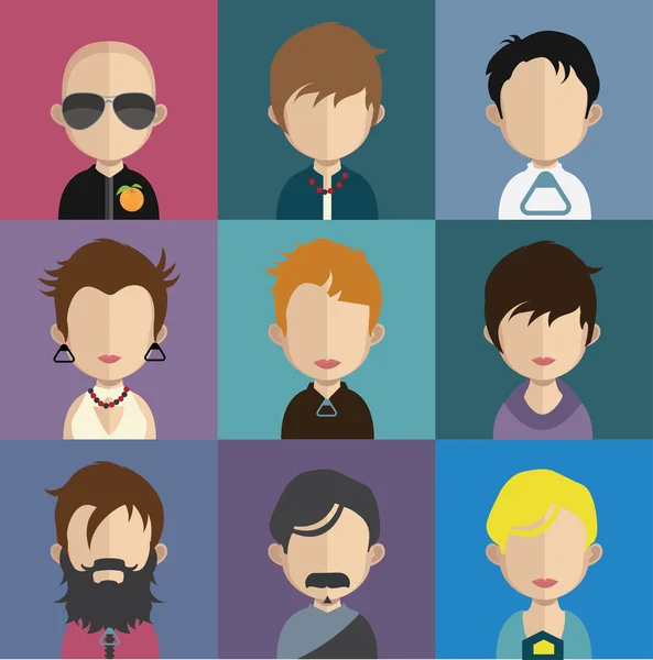 Zestaw ikon avatar ludzi — Wektor stockowy