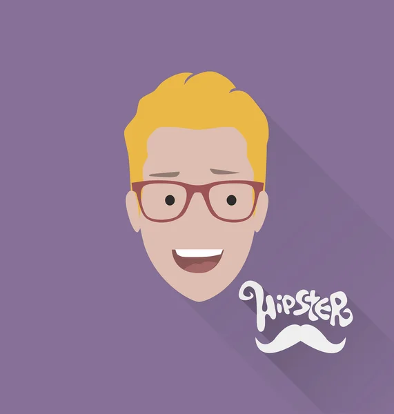 Man hipster cartoon avatar — Stockvector