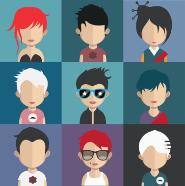 İnsanlar avatar simge kümesi