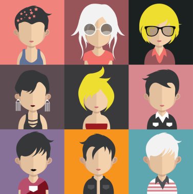 Kadın avatar simge kümesi