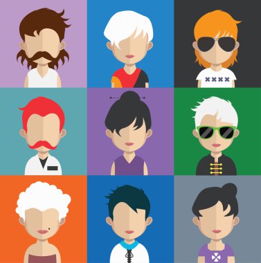 İnsanlar avatar simge kümesi