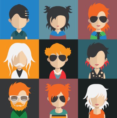 İnsanlar avatar simge kümesi