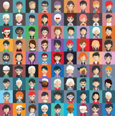 İnsanlar avatar simge kümesi
