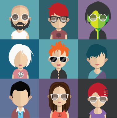 İnsanlar avatar simge kümesi