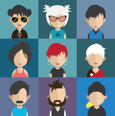 İnsanlar avatar simge kümesi