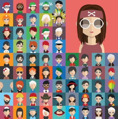 İnsanlar avatar simge kümesi