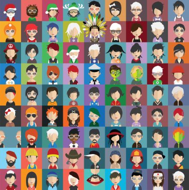 İnsanlar avatar simge kümesi