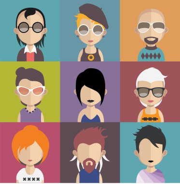 İnsanlar avatar simge kümesi