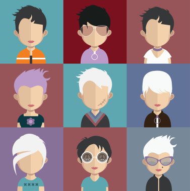 İnsanlar avatar simge kümesi