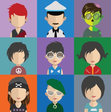 İnsanlar avatar simge kümesi