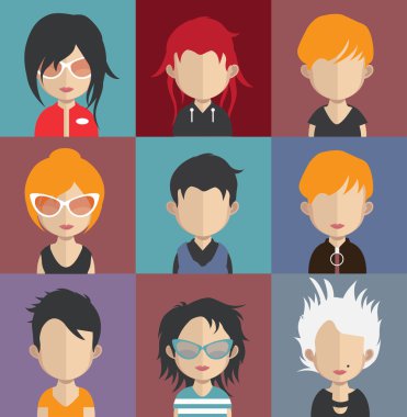 Kadın avatar simge kümesi