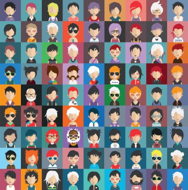 İnsanlar avatar simge kümesi