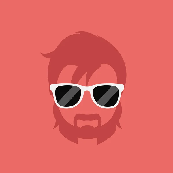 Homem hipster desenho animado avatar —  Vetores de Stock