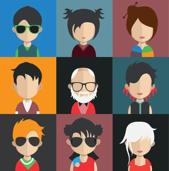 Conjunto de personas avatar iconos — Vector de stock