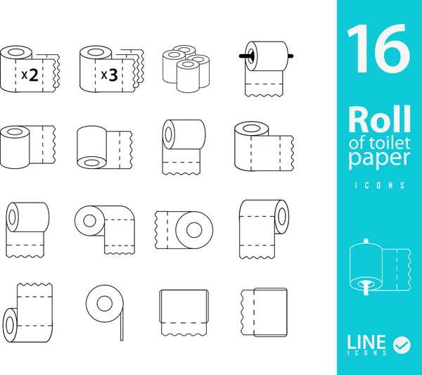 Ensemble d'icônes Papier toilette — Image vectorielle