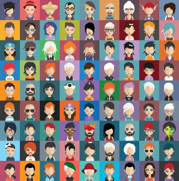 Set of people avatar icons — Stock Vector
