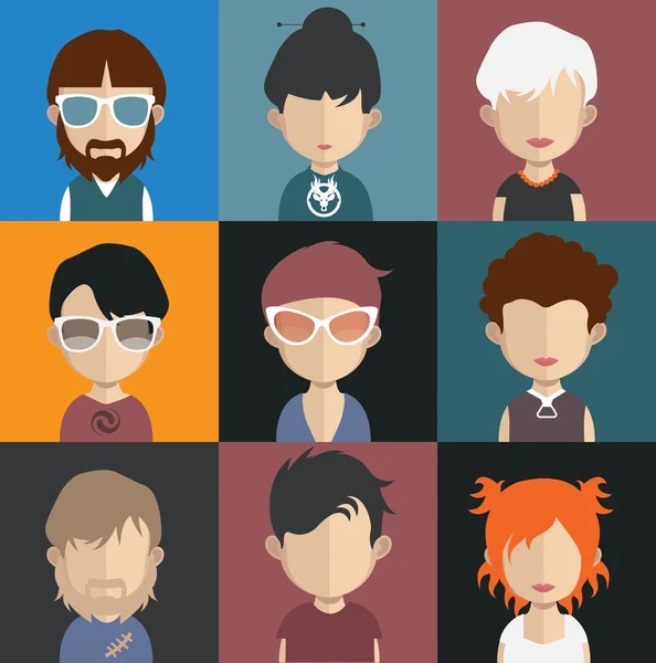 Conjunto de personas avatar iconos — Vector de stock