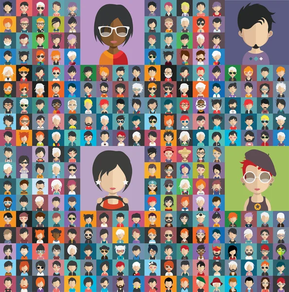 Conjunto de personas avatar iconos — Archivo Imágenes Vectoriales