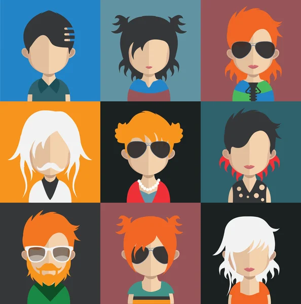 Ensemble de personnes icônes avatar — Image vectorielle