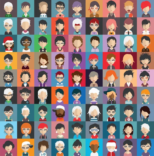 Conjunto de personas avatar iconos — Archivo Imágenes Vectoriales