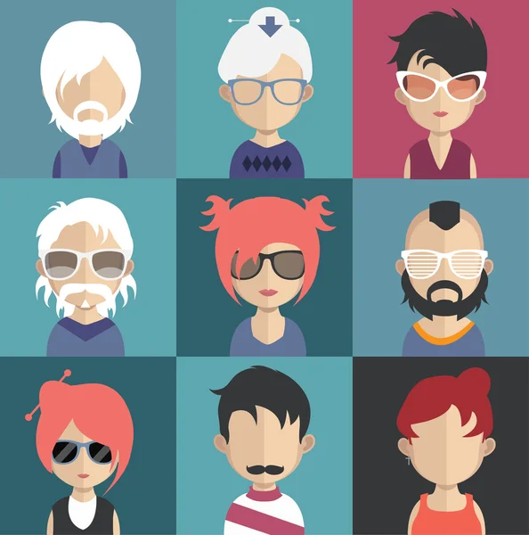 Conjunto de personas avatar iconos — Vector de stock