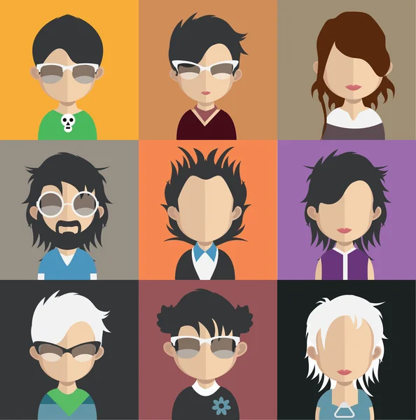 Set di persone icone avatar — Vettoriale Stock