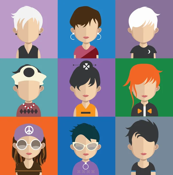 Ensemble de personnes icônes avatar — Image vectorielle