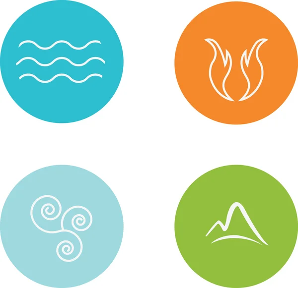 Natuur elementen icons set — Stockvector