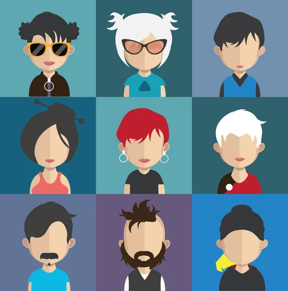 Conjunto de personas avatar iconos — Vector de stock