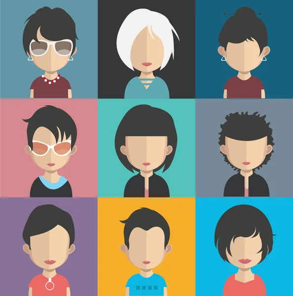 Conjunto de personas avatar iconos — Archivo Imágenes Vectoriales